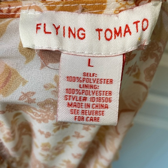 FLYING TOMATO WOMEN'S FLORAL PRINT LONG SLEEVE MINI DRESS L - Picture 5 of 12